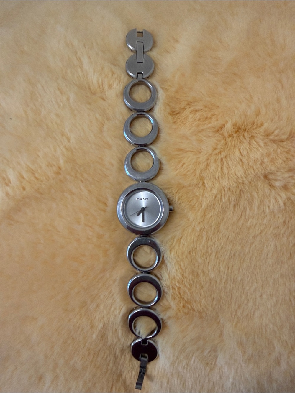 DKNY Silver Tone Stainless Steel Chain Bracelet Watch